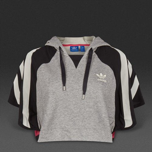 Adidas Originals Couture Hoodie Medium Grey Heather / Black / Lush Pink for Women
